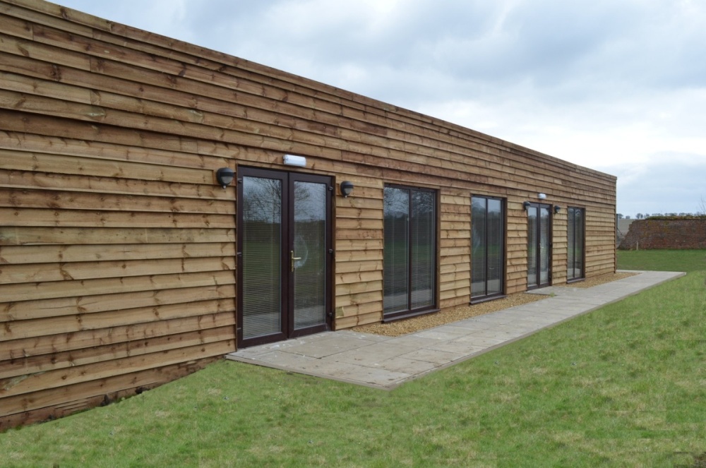 Cabin with wooden cladding